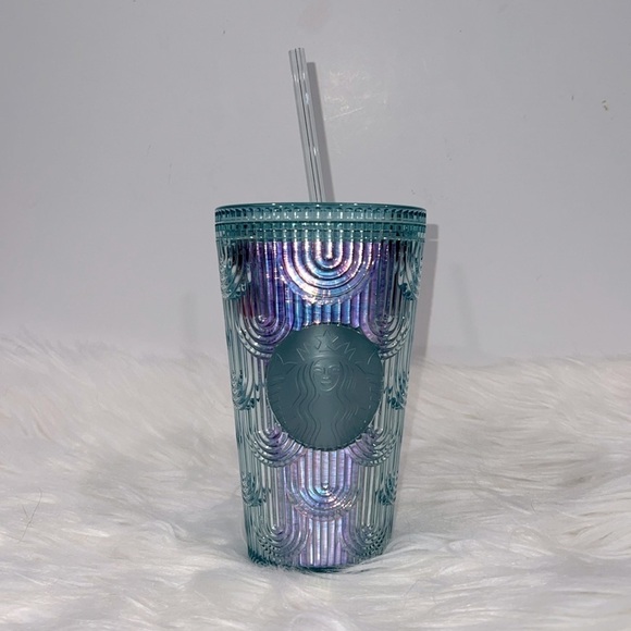 NWT Starbucks 2022 Teal Mermaid Iridescent Venti Tumbler - Picture 1 of 3